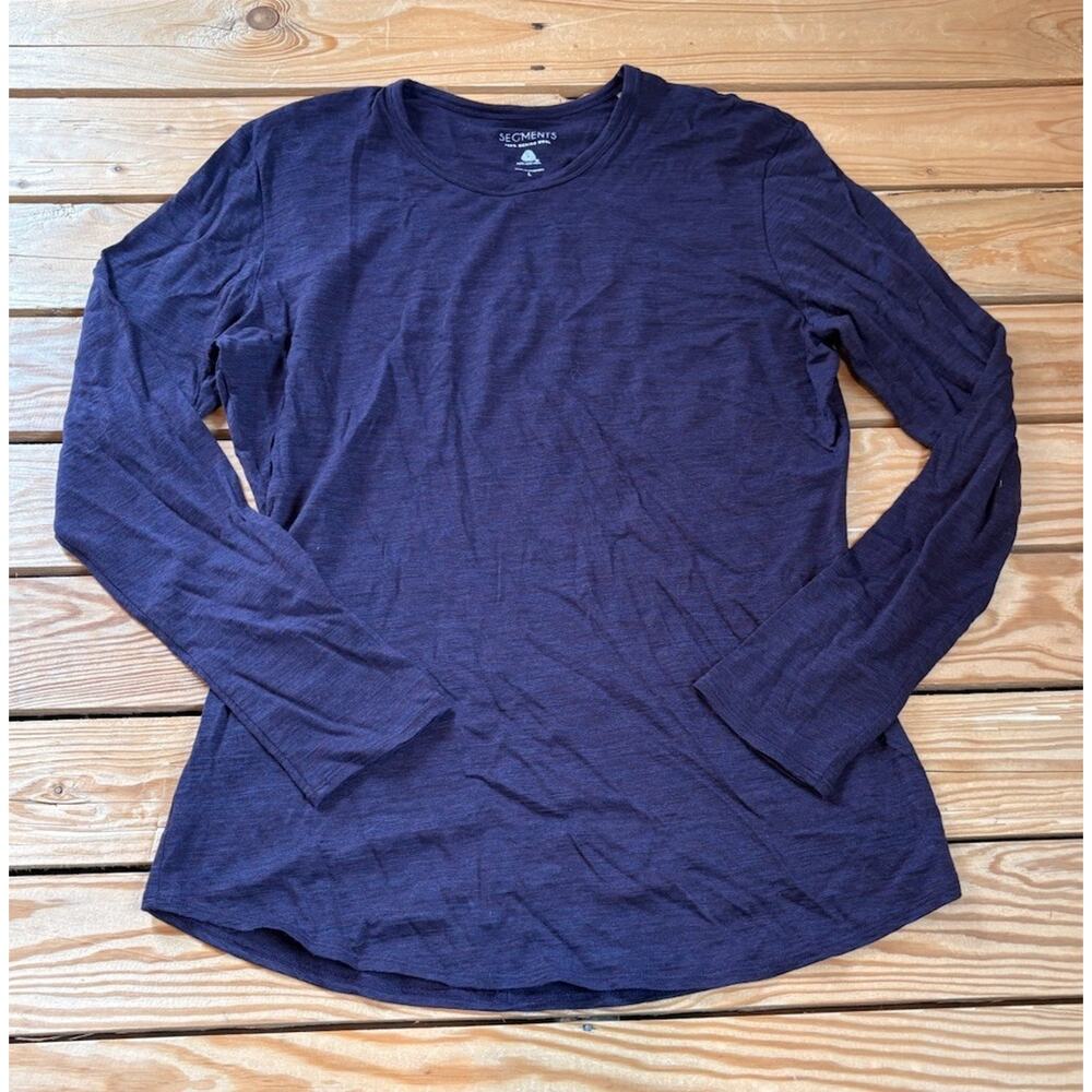 Segments Women’s 100% Merino wool Long Sleeve Top Size L Purple F2